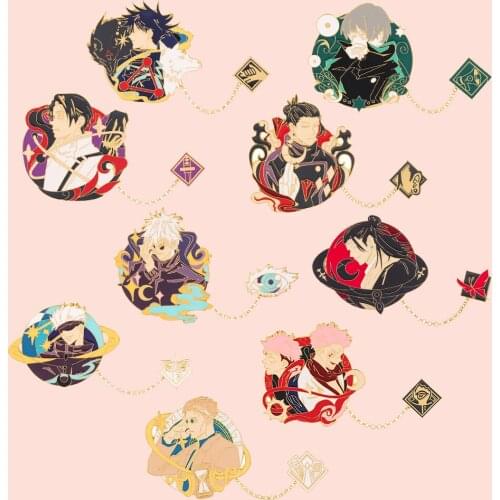 ZF3129 Anime Boy Jujutsu Kaisen Clothing Accessories Enamel Pin Brooch Creative Cartoon Denim Coat Lapel Badge Jewelry Gift