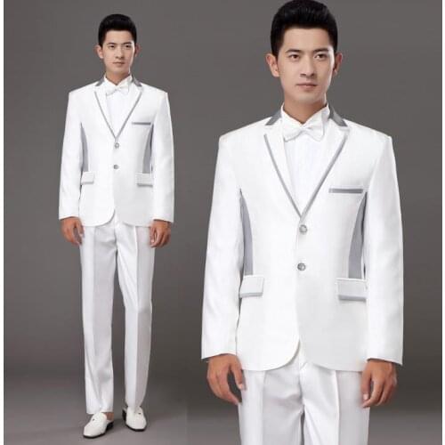 White edge married brand-clothing 2020 new arrival suit set men suits for wedding suit groom men slim fit suits + pant + tie