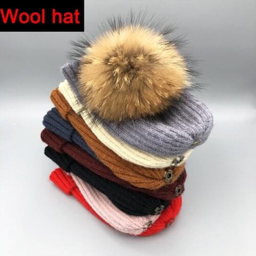 2021 New winter hat luxury quality real Fox fur pompom hats beanie High quality Girls women bonnet winter hats for women