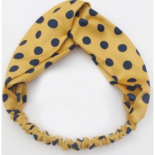 Korean Style Women Turban Headband Vintage Cross Knot Dot Elastic Hair Bands Girls Hairband Bandage Headwrap Hair Accessories