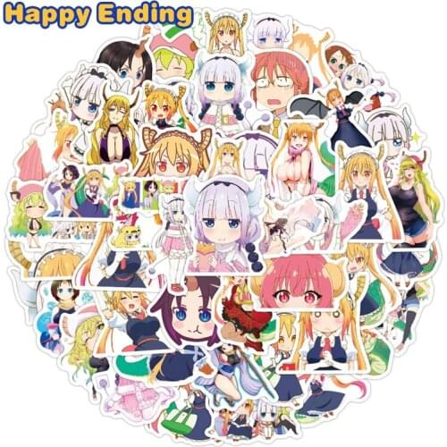 10/30/50PCS Funny Miss Kobayashis Dragon Maid stickers DIY Phone Snowboard Laptop Luggage Fridge Guitar Graffiti Cute Sticker