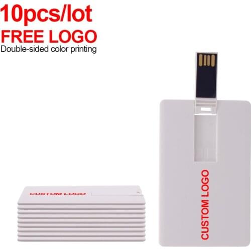 10pcs/lot Memoria Stick dedign Logo USB Credit Card usb Flash Drive 4GB 8GB 16GB usb Pendrive 32GB USB2.0 Stick Photography Gift