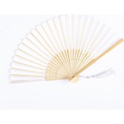 10 Pcs Retro White Black DIY Chinese Style Folding Fan Wooden Classical Dance Fans Party Favor Craft Gift Photo Props Halloween