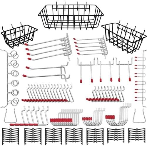 120PCS Pegboard Accessories Organizer Kit ,Pegboard Hooks Assortment, Pegboard Bins, Metal Hooks for Hanging Storage
