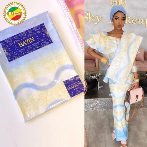 2021 Top Quality African Bazin Riche For French Women Wedding Dresses Bazin Riche Lace Jacquard Style Basin Riche Broder