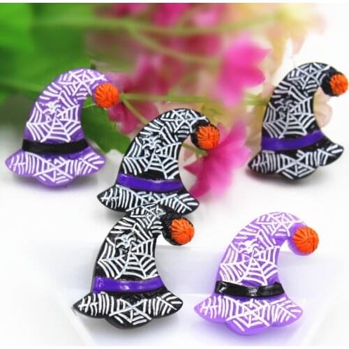 30pcs/lot about 25MM flat back resin Halloween hat DIY resin cabochons accessories