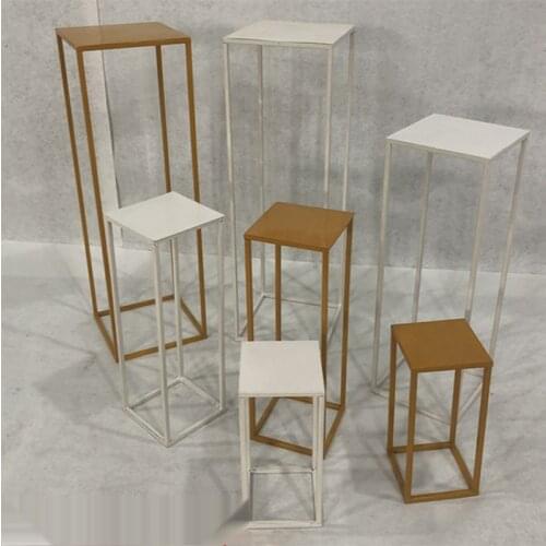 4Pcs Set Rectangular Wrought Iron Road Lead Flower Stand Wedding Background Decoration Party T-stage Layout Event Flower Shelf