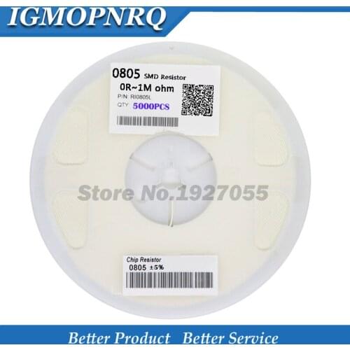 5000pcs 0805 5% 1/8W SMD chip resistor 0R ~ 10M 0 10R 100R 220R 330R 470R 1K 4.7K 10K 47K 100K 0 10 100 330 470 ohm