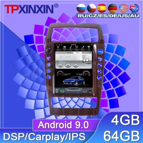 64G For Maserati Quattroporte 2008-2012 Android 9 Car Tape Recorder Multimedia Player GPS Navigation Tesla 12.1'' HD Big Screen