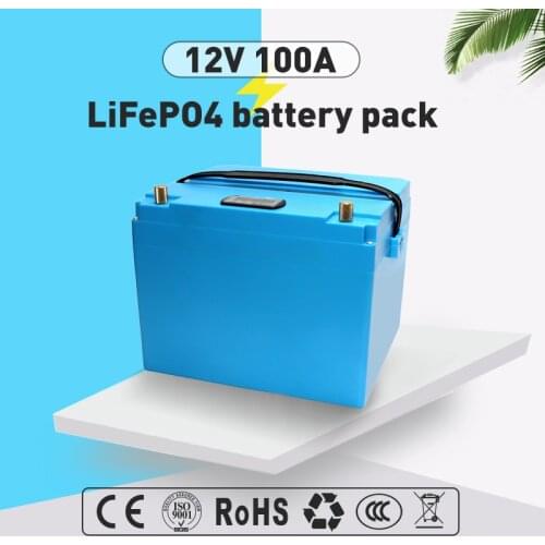 12V 100Ah Lifepo4 Rechargeable Battery With BMS 4S1P High Power Energy Storage Battery For RV EV Solar Outdoor Power Supply
