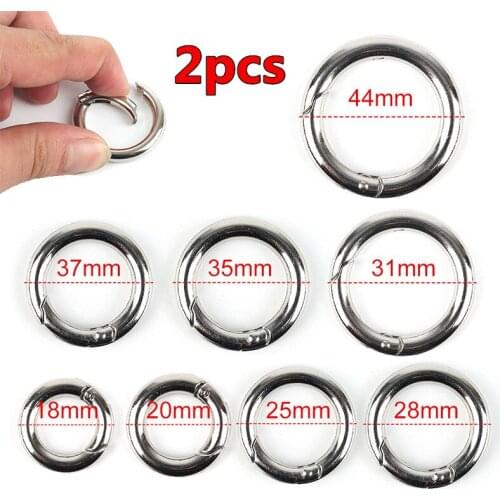Climbing Accessories 2PCS Round Push Gate Snap Open Hooks Spring Ring Key Carabiner Hiking Camping Snap Key Chain Quickdraws