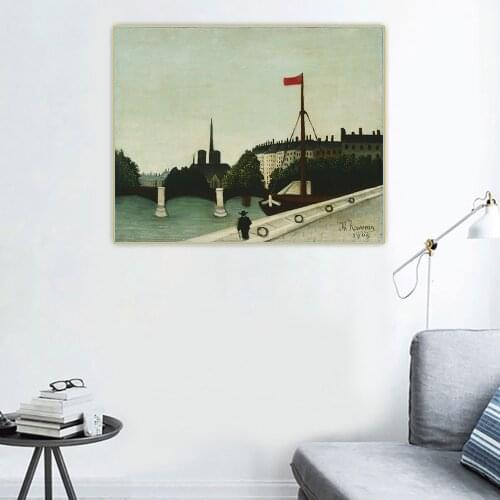 Citon Henri Rousseau《Notre Dame(1909)》Canvas Oil Painting landscape Artwork Poster Picture Wall Background Decor Home Decoration