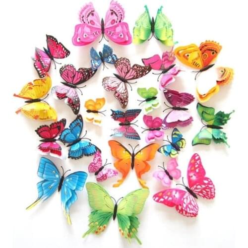 Design Fridge Magnets 12PCS 3D Butterfly Design Decal Art Stickers Room Magnetic Home Decor DIY Wall Decoration Newest