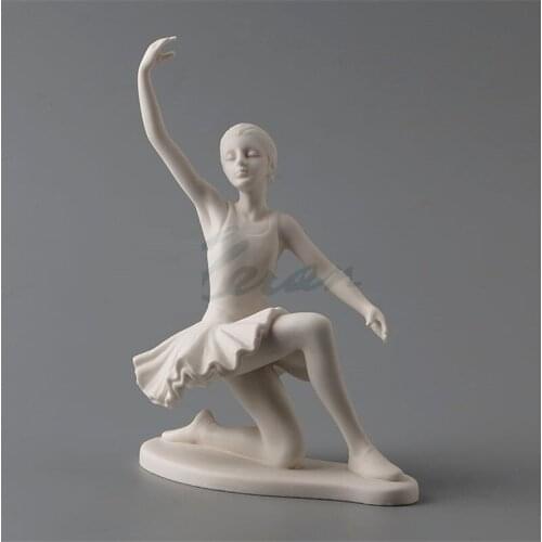 WU CHEN LONG Ceramics Scrub Ballet Kneeling Teenage Girl Art Sculpture Figure Statue Craft Decor For Home Birthday Gift R3383