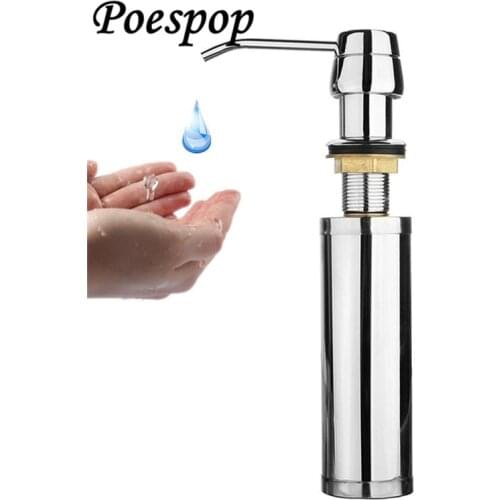 POSEPOP 304 Stainless Steel Kitchen Wash basin Sink Liquid Soap Detergent Dispensers Lotion Shampoo Dispenser Holder Bottle