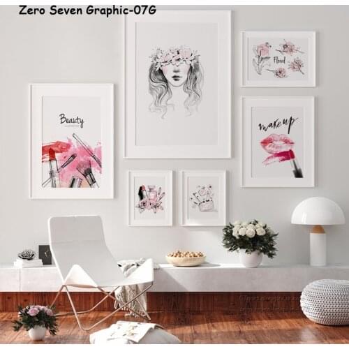 Fashion Canvas Printed Posters Watercolor Painted Lady Perfume Lipstick Beautiful Picture Wall Art For Modern Room Decoration