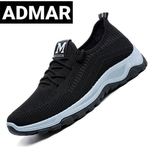 ADMAR Mesh Men Casual Shoes Breathable Slip on Mens Loafers Lightweight Sneakers Men Non-slip Walking Shoes Chaussure homme