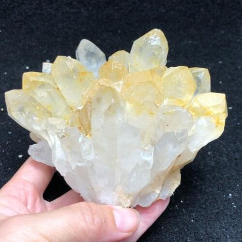 661.7gNatural white crystal cluster mineral specimen meditation healing teaching appreciation of stone furniture decoration trea