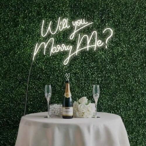 Custom Led Will You Marry Me Flexible Neon Light Sign Wedding Decoration Bedroom Home Wall Decor Marriage Party Decorative