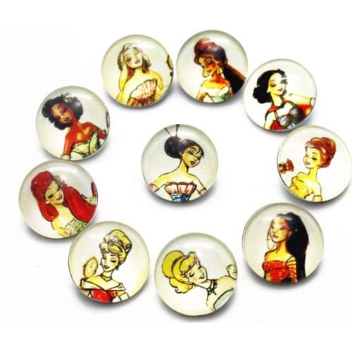 Wholesale 12pcs/lot glass girl snap buttons 18mm leather clasp snap button Bangles snap bracelet jewelry