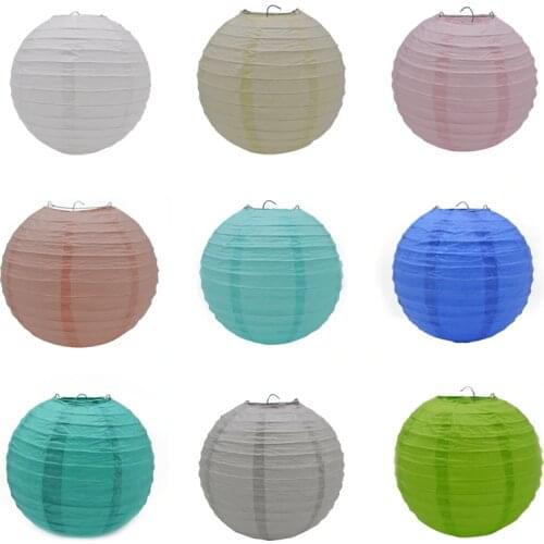 1pcs 20cm/25cm/30cm Colorful Chinese Round Hanging Paper Lanterns lamps Paper Crafts Party Festival Wedding Home DIY Decoration