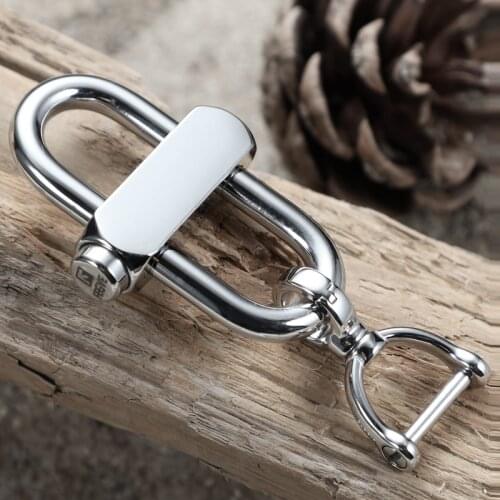 Luxury Stainless Steel Keychain EDC Carbine Car Key Chain Durable Buckle Key Ring Holder for Best Gift Dropshipping Accessories