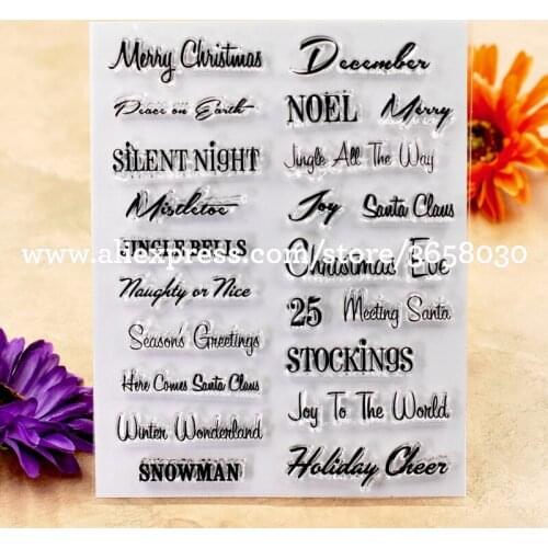 Merry Christmas NOEL JINGLE BELLS Scrapbook DIY photo cards account rubber stamp clear stamp transparent stamp 14x18cm 8052530