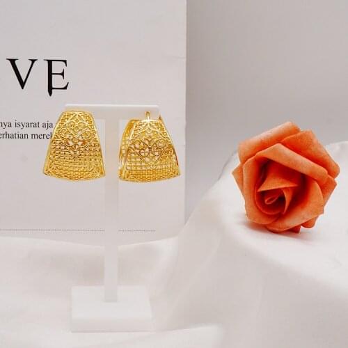 New Fashion Trend Gold Color Hanging Drop Earrings For Women Geometric Statement Earring Female Jewelry Gift 2021