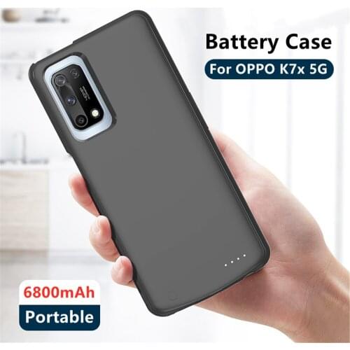 Silicone Shockproof Battery Charger Cases For OPPO K7x 5G Powerbank Case 6800mAh External Charging Battery Power Bank Cover