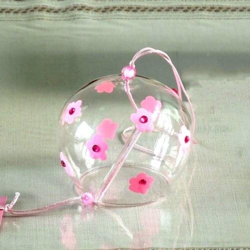 100pcs/pack 8*7cm Different Painting Transparent Glass Windchime Friend Gift Praying Hanging Bell Home Decorative