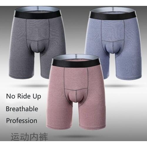 Mens Natural Colored Cotton Boxers No Ride Up Long Boxershorts Stretch Para Panties Breathable Innerwear for Men Coton Shorts