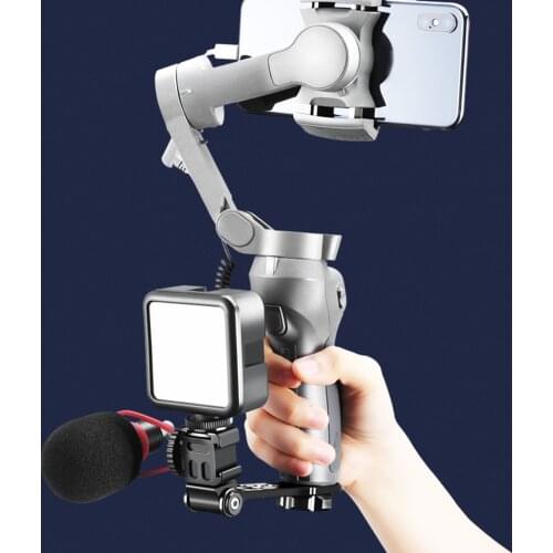 Ulanzi PT-13 Triple Hot Shoe Mount Cameras Bracket Mount Extenstion Bar for Microphone LED Light for DJI Osmo Mobile 3 Zhiyun