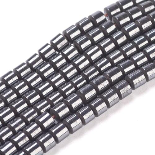 Pandahall 1 Strand Silver Plated Magnetic Synthetic Hematite Round Beads Strands for Jewelry Making Black Hole:0.6/1mm 5 Sizes