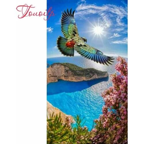 100% Full Square&round drill lake Eagle bird sun Sunset view Diamond painting Embroidery Mosaic Cross Stitch Rhinestones arts