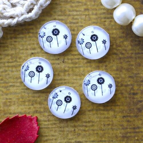 12mm 25mm 14mm 16mm 18mm 20mm Photo Glass Cabochons Round Cameo Set Handmade Settings Flowers