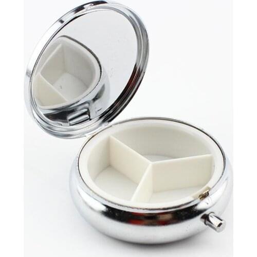 200pcs/lot Diameter 5cm DIY Medicine Metal Organizer Container Silver Color Pill Box Blank Box Wholesale SN3424