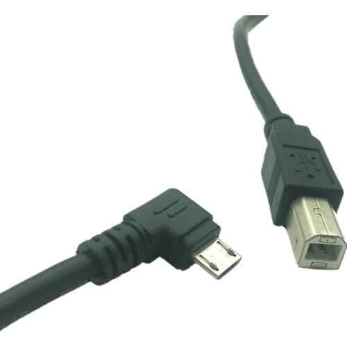 30cm Right Left Angled 90 Degree Micro USB OTG to Standard B male Type Printer Scanner Hard Disk Cable