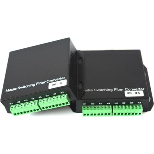 4 CHs BIDI Dry contact closure over Fiber optic Extender/Media Converters, 4 Bidi input ,4 bidi output, Singlemode Fiber 20Km