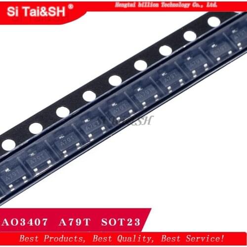 50pcs AO3407 3407 SOT23-3 MOSFET A79T MOSFT P-Ch -30V -3.6A 64mOhm New original