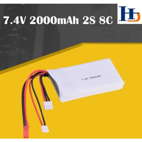 7.4V 2000mAh 2S 8C Transmitter Lipo Battery Rechargeable for FrSky Taranis QX7 Remote Control for RC Models Parts