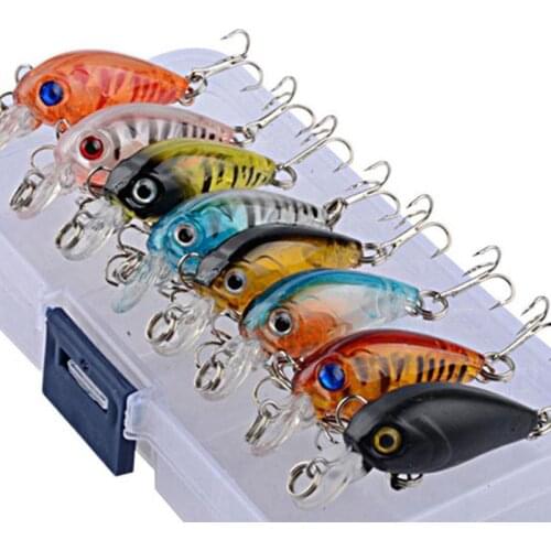 8Pcs/set Mini Floating Bionic Little Fatty Lure Artificial Bait Hard Bait Fishing Lure Wobbler