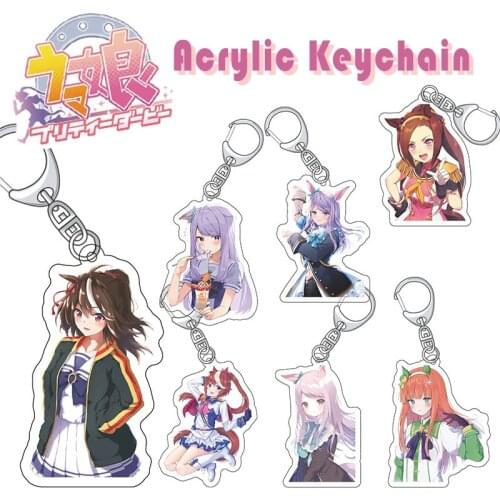 Anime Game Umamusume: Pretty Derby Acrylic Key Chain Special Week Tokai Teio Silence Suzuka Ponies Characters Keychain Fans Gift