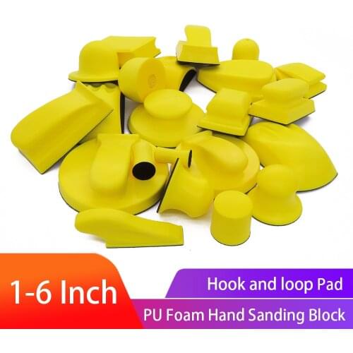 Sanding Disc Holder Sand paper Backing Polishing Pad Hand Grinding Block PU Foam Sanding Disc