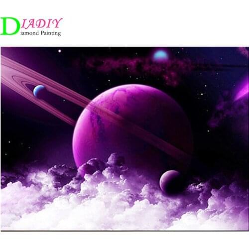 DIADIY Full Square Diamond Painting Space 5D DIY Mosaic Diamond Embroidery Landscape Cross Stitch Kit Home Decor