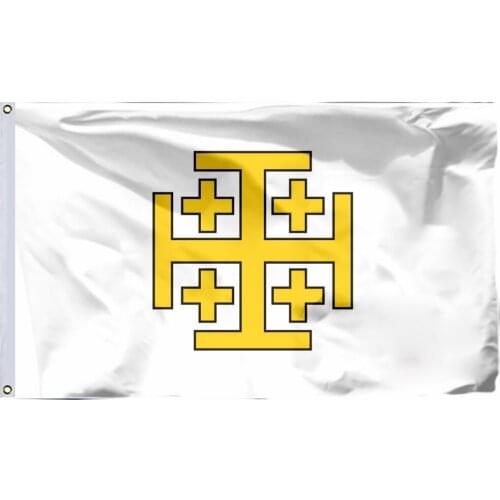 Israel Kingdom Jerusalem Flag 90x150cm 3x5ft City Government Banner 100D Polyester Double Stitched High Quality