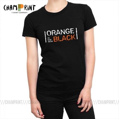 Harajuku Orange Is The New Black Plus Size T-shirt Women All Match OITNB 100% Cotton T Shirt Ins Tops Tees Female Clothing