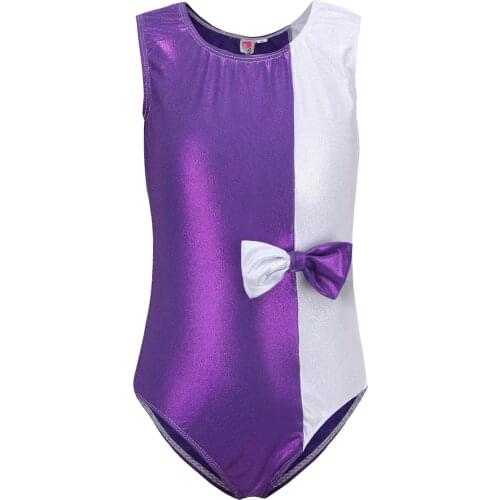 Gymnastics leotard metallic gymnastics clothes figure skating leotard sportswear kids holographich dance biketard swimsuit