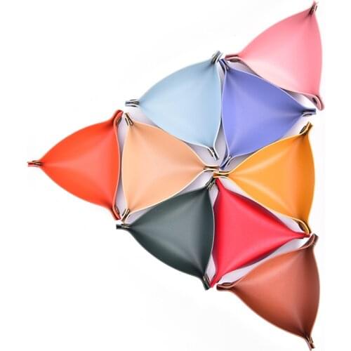 PU Leather Folding Triangle Dice Tray Portable Box For Board Games Dice Storage Dice Tray 13 Colors