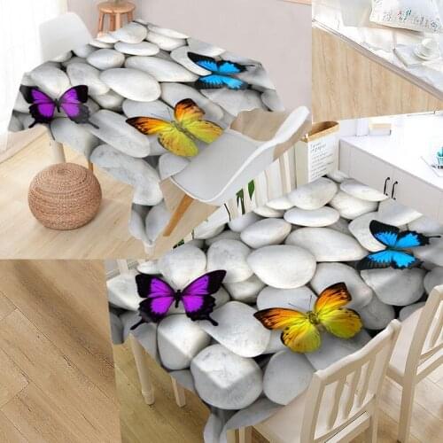 Custom Stones 02 Table Cloth Oxford Print Rectangular Waterproof Oilproof Table Cover Square Wedding Tablecloth