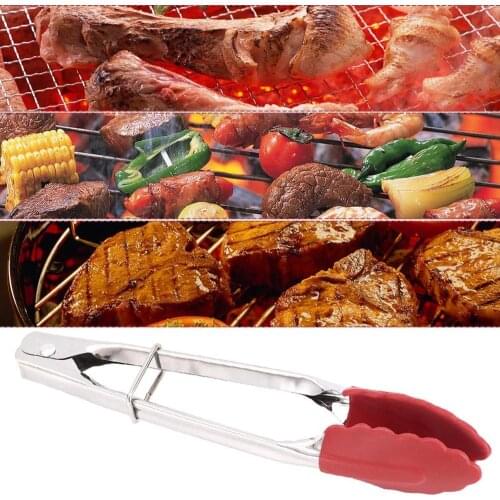 Multifunctional Stainless Steel Barbecue Tongs Heat Utensil Food Buffet Steak Bread Clip Heat Resistance Kitchen Tools